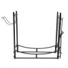 Steel Firewood Log Storage Rack Accessory and Tools for Indoor Outdoor Fire Pit Fireplace